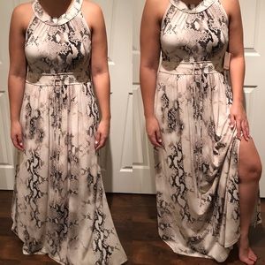 Calvin Klein Animal Print Maxi Dress